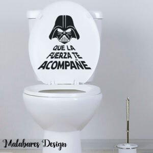 Vinilo Star Wars Inodoro Toilette Dark Vader Que la Fuerza te Acompañe